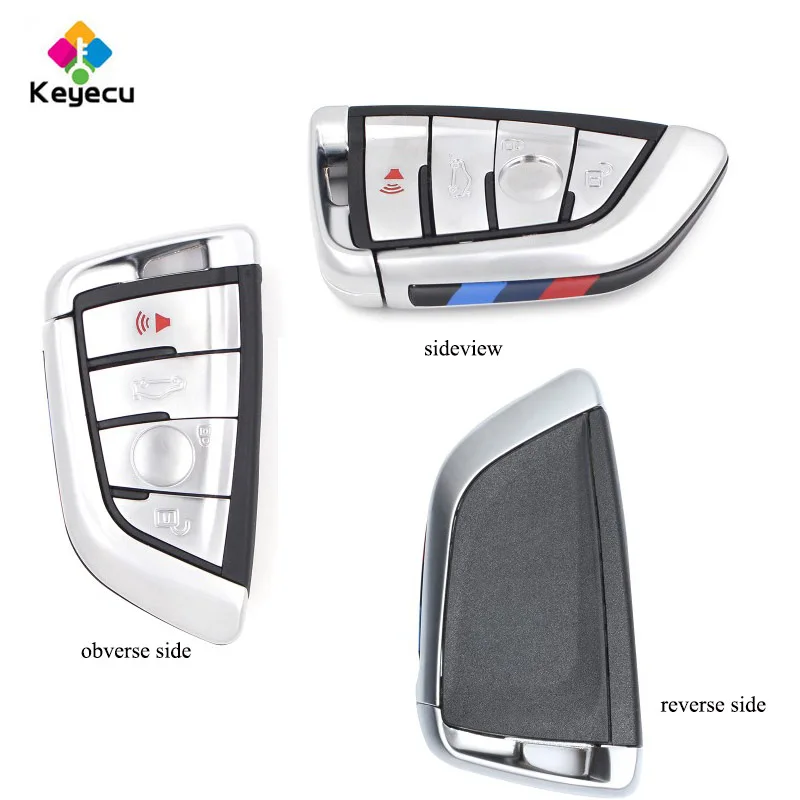 KEYECU Silver CAS4 + модифицированный дистанционный ключ с 4B & 434 МГц PCF7953 чип брелок для BMW 5