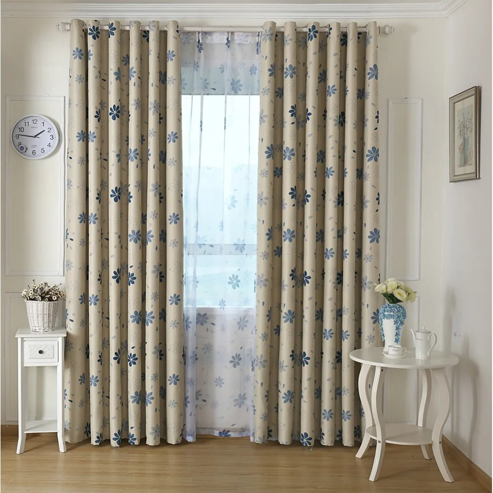 NAPEARL Floral Pastoral High Shading Blocking Curtain for Living Room Matched Gauze Voile Sheer Printed Decoration Quality Dapes | Дом и сад