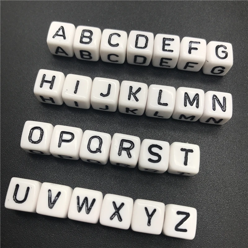 100 шт 6 мм буквы R квадратные алфавитные бусины акриловые для изготовления