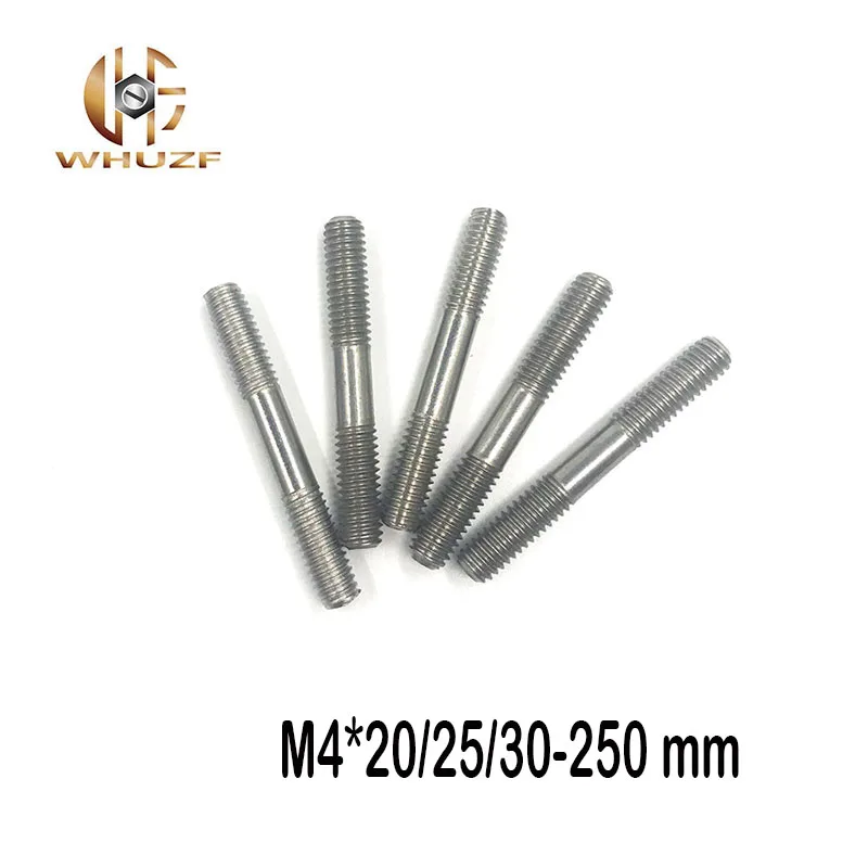 

M4 304 Stainless Steel Double End Threaded Screw Headless Double Thread Studs Bolt M4*20/25/30-250 mm