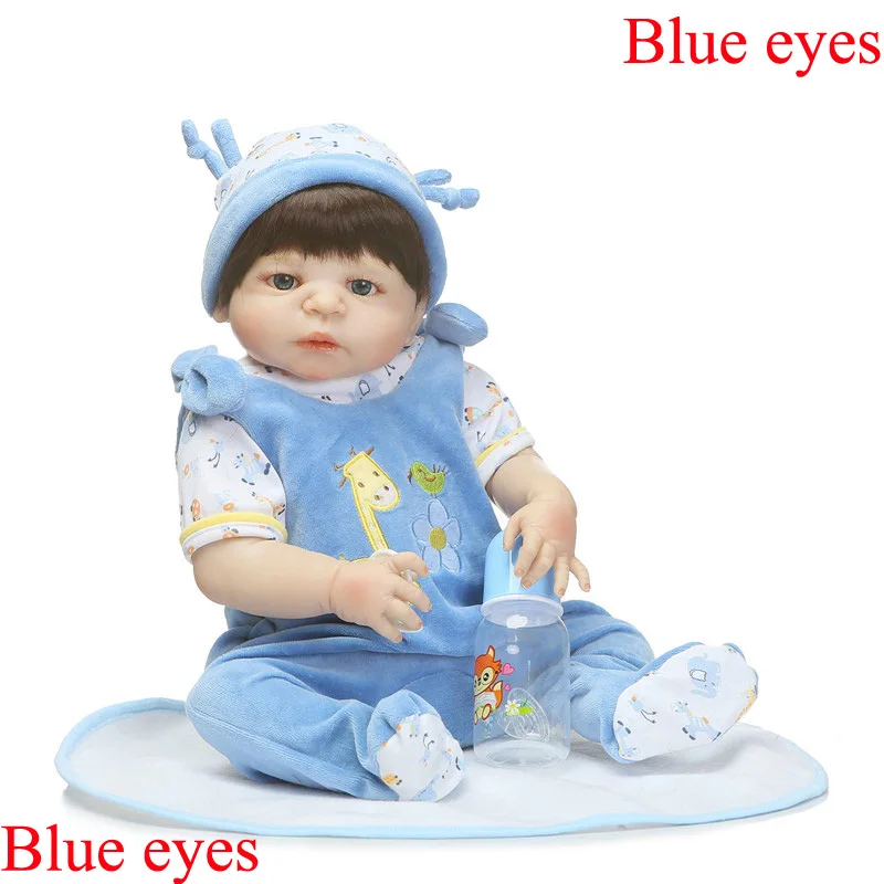 

22" full body silicone reborn dolls realistic boy baby newborn for child girl doll gift bebe alive boneca reborn menina