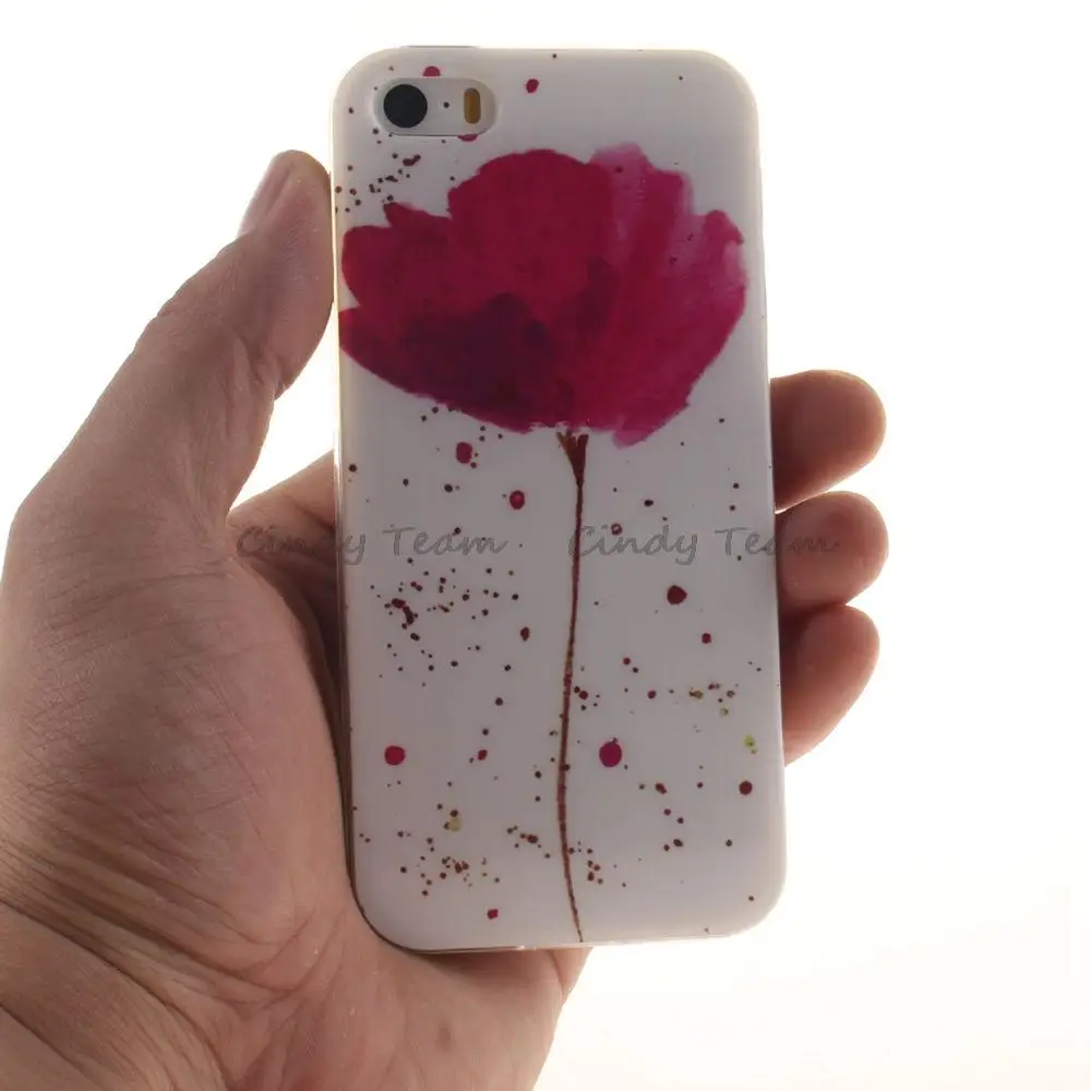 Для iPhone 5 SE 4.0 &quotкрышка Случая Мягкие TPU IMD Сова Цветы Лев Панда Тотем Одуванчик