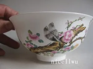 Изысканные китайские Классические фарфоровые цветы и миска с изображением птиц