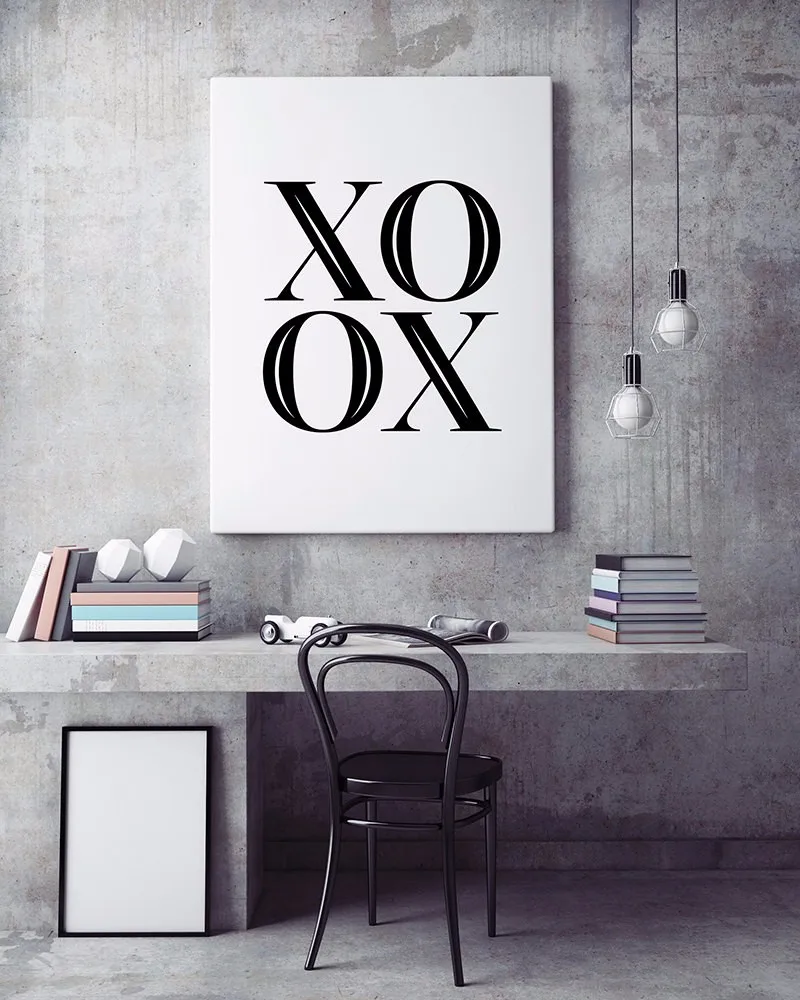 XOXO холст настенное искусство скандинавский Печатный постер черно белый любовь