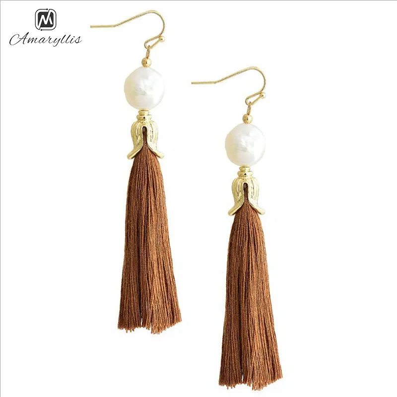 Женские длинные серьги-кисточки Amaiyllis в богемном стиле этническая бахрома