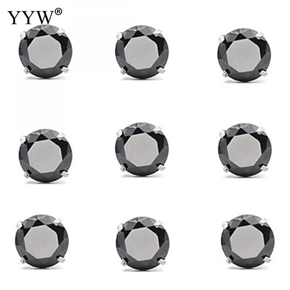 1pair 5mm Cubic Zirconia Rose Gold Color Crystal Stud Earrings Women Stainless Steel Earring Jewelry Wedding Brinco Wholesale | Украшения и