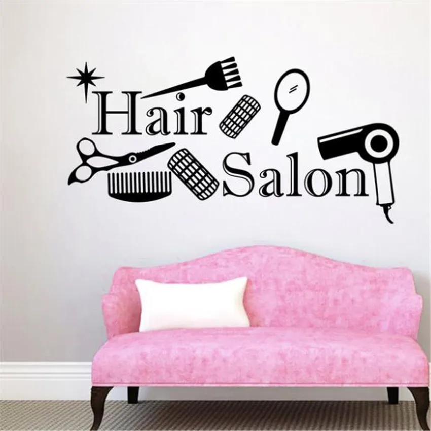 

Wall Vinyl Decals Scissors Comb Decal Beauty Hair Salon Window Sticker Decor Decal Wall Stickers for Hair Salon Decor