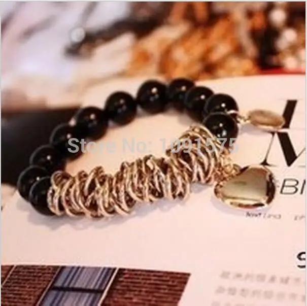 Новый женский модный винтажный многослойный жемчужный браслет в форме сердца CBD85