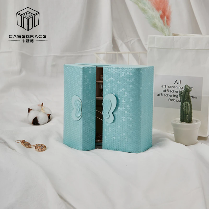Портативная кожаная шкатулка для ювелирных изделий Casegrace витрины украшений