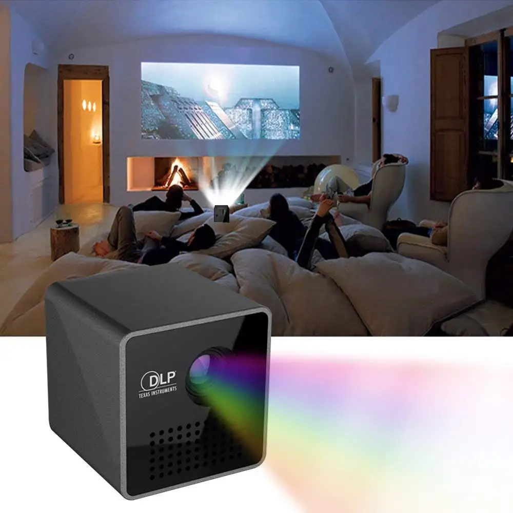 Мини проектор 1080 P беспроводной wifi мобильный Поддержка Miracast DLNA карманный