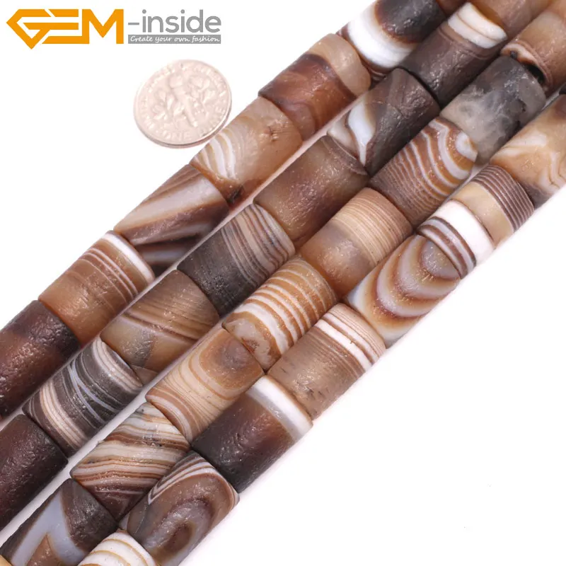 Botswana Agates Column Stone Beads For Jewelry Making 15inches DIY Jewellery Bracelet Necklace FreeShipping Wholesale Gem-inside | Украшения