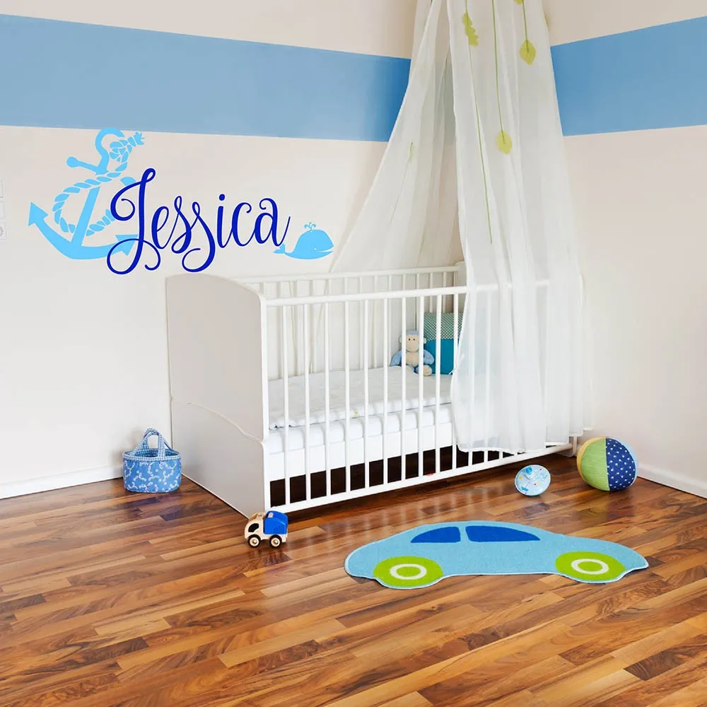 Особые персонализированные виниловые наклейки на стену с именем якоря Кита | Дом