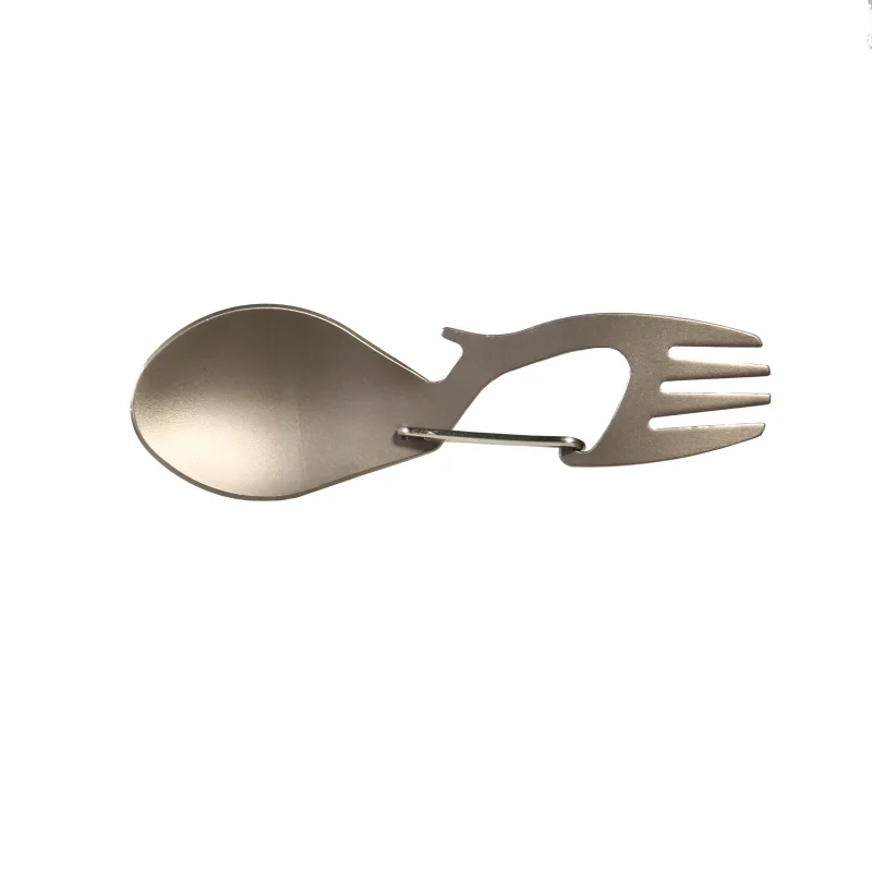 Multi-Tool Titanium Construction Spork Multi-Function Spoon Fork Carabiner Bottle Opener Outdoor Camping Picnic Tableware New | Спорт и