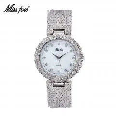 201213 Miss Fox, золотые часы, модный бренд, стразы, водостойкие, стальная сетка, Sobretudo Feminino, Япония, кварцевый механизм, женские часы - Цвет: 201213