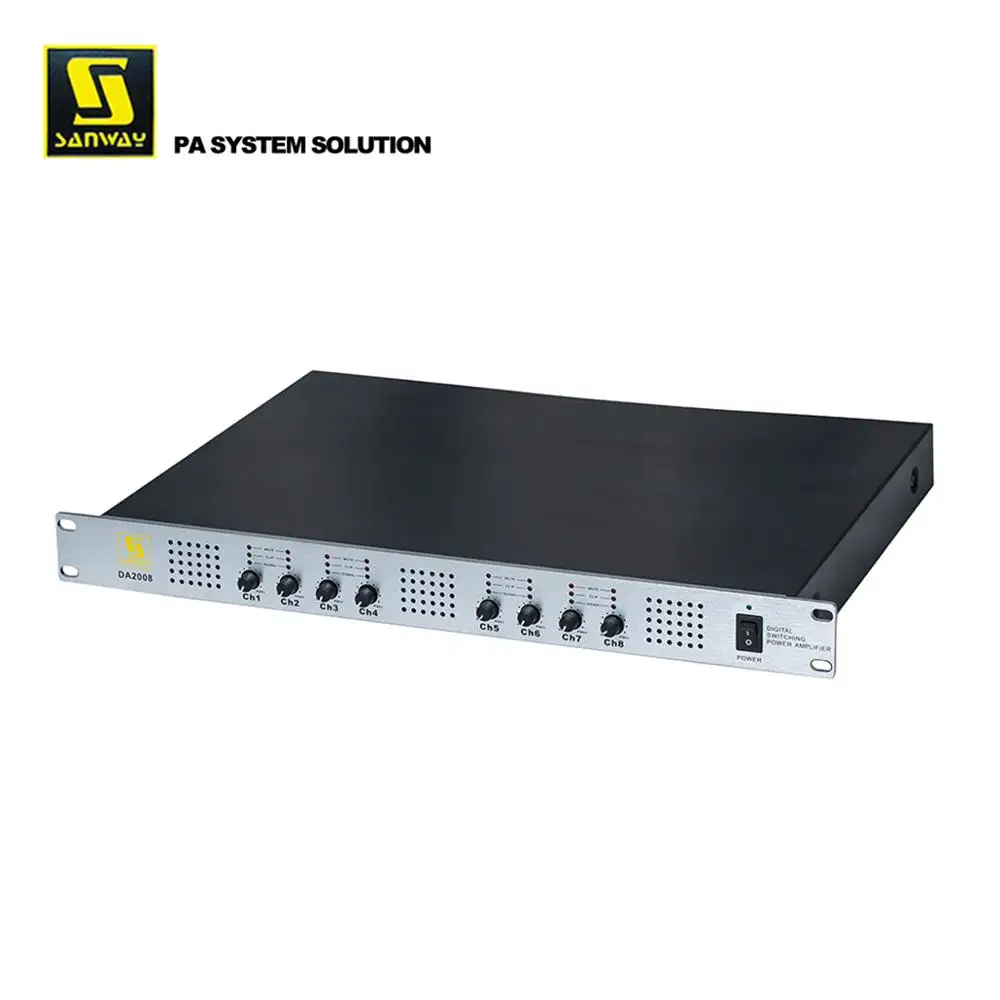 DA2508 1U 8x4500W светильник стерео усилитель мощности класса D для динамика|Сценическое