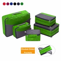 ufine 5 pcs travel luggage organizer double sided carryon lightweight packing cubes storage bags