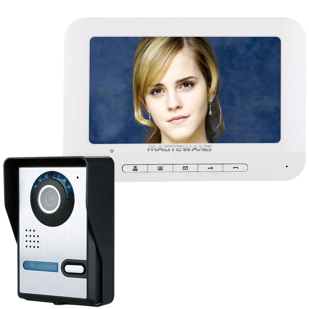 

Видеодомофон MAOTEWANG, 7-дюймовый TFT дверной звонок, 1 камера, 1 монитор, ночное видение, с HD-камерой 700TVL, с функцией ночного видения