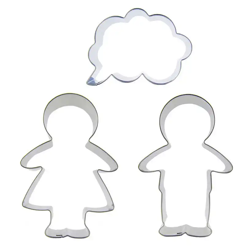 Девочка мальчик Dialog коробки Форма 3 шт бисквитные формы для резки инструменты