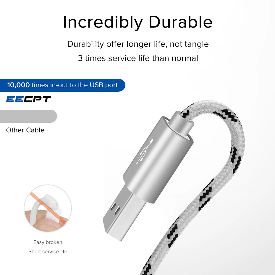 EECPT Micro USB кабель 2.4A USB ЗУ для мобильного телефона кабель провод для быстрого заряда синхронизации данных Microusb шнур для samsung S7 S6 Xiaomi