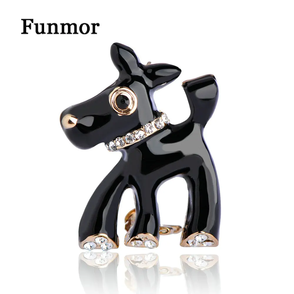 

Lovely Mini Dog Brooches For Women Men Enamel Esmalte Black Dogs Scarf Decoration Club Badge Casamento Animal Lapel Pins Bijoux