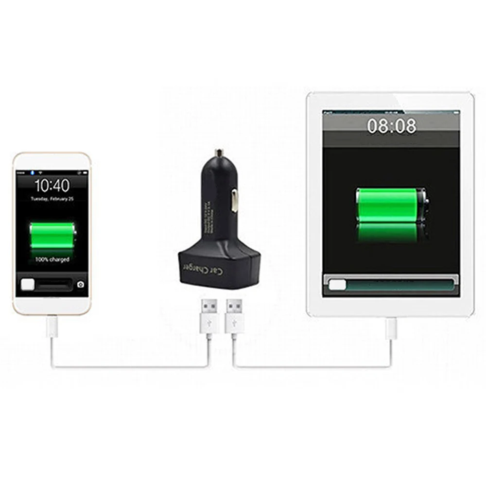 Светодиодный Дисплей устройство для автомобиля с двумя портами USB Зарядное 5V 3.1A