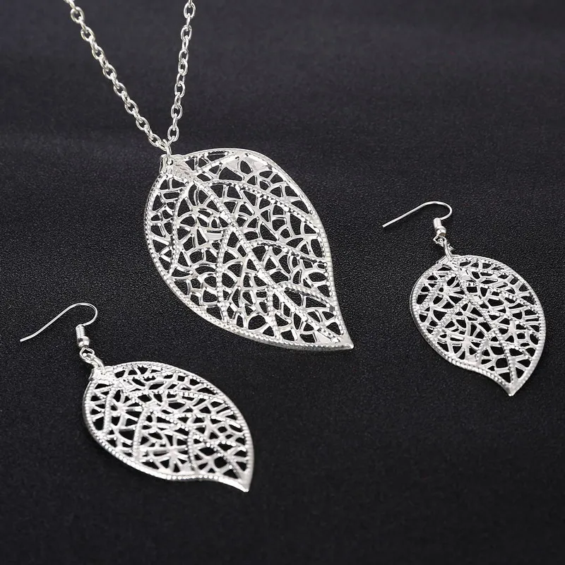 Комплект из колье и серёг с серебряным покрытием|earrings set for women|bridal jewelry setsfashion bridal
