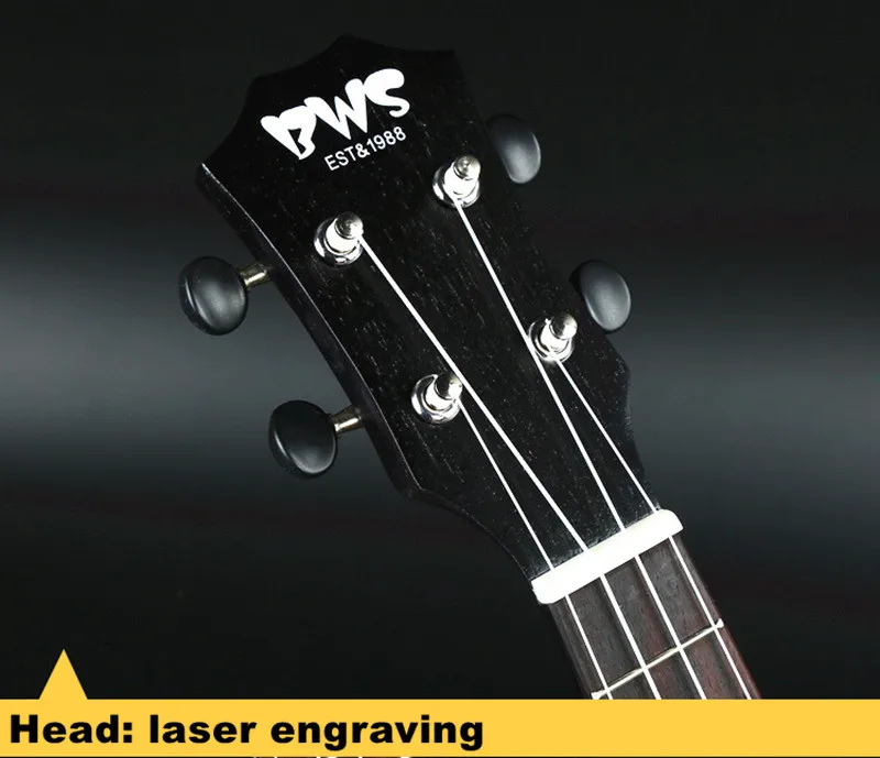 23 дюймовая концертная укулеле черная Гавайская мини-гитара подставка из