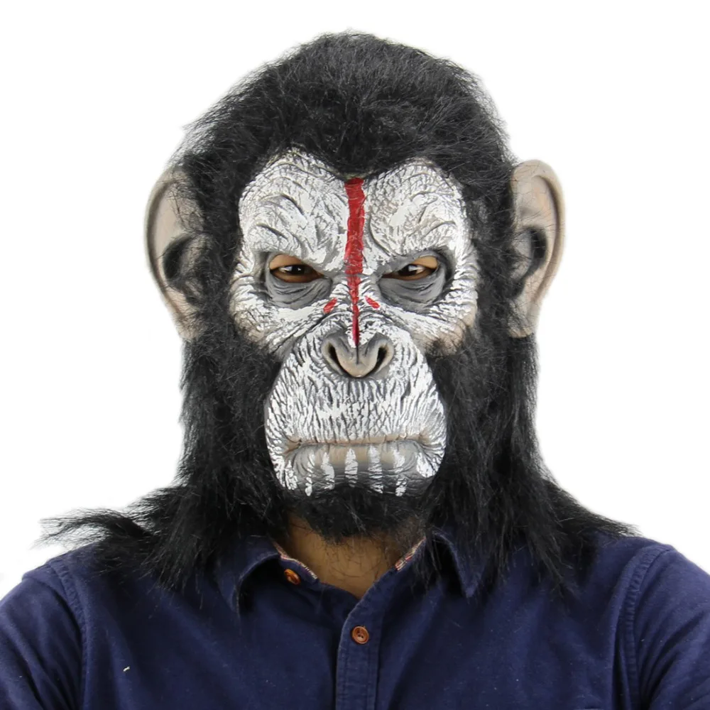 King Kong Planet of the Apes Gorilla Mask hood Monkey Latex Animals Masks Blood Scary Halloween Animal Adult Head | Дом и сад