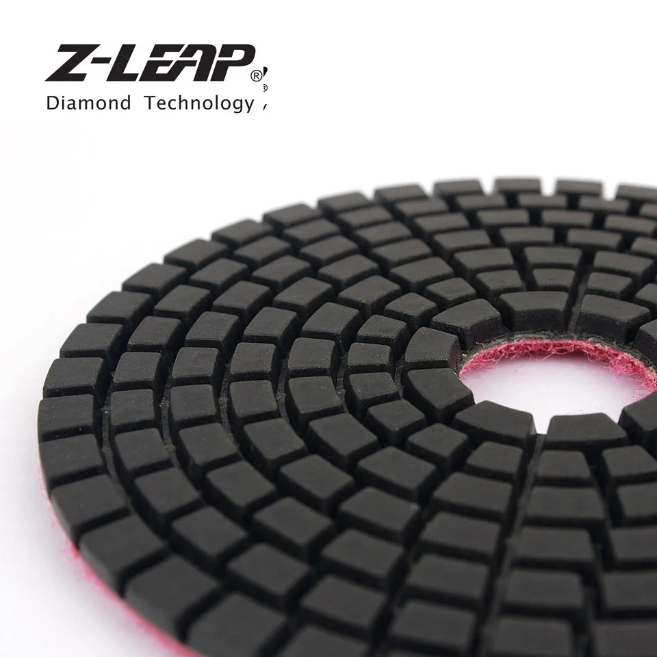 Z-LEAP 4 дюймов 3 шагов Подушечка для полирования Гибкая мокрой Diamond полировки колеса для Гранит Мрамор камень абразивный инструмент