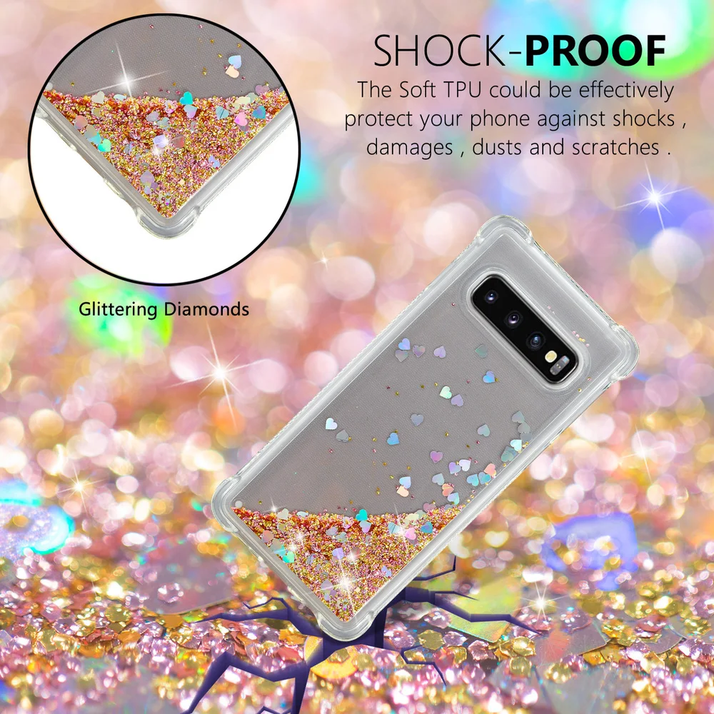 Bling Luxury Liquid Quicksand Case For Samsung Galaxy S10e S10 J6 J4 Plus J3 J7 2018 Note 9 Glitter Cover Shell TPU Bumper |