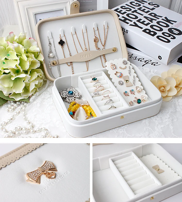 Женская сумка для часов в японском стиле с бантиком и стразами косметичка