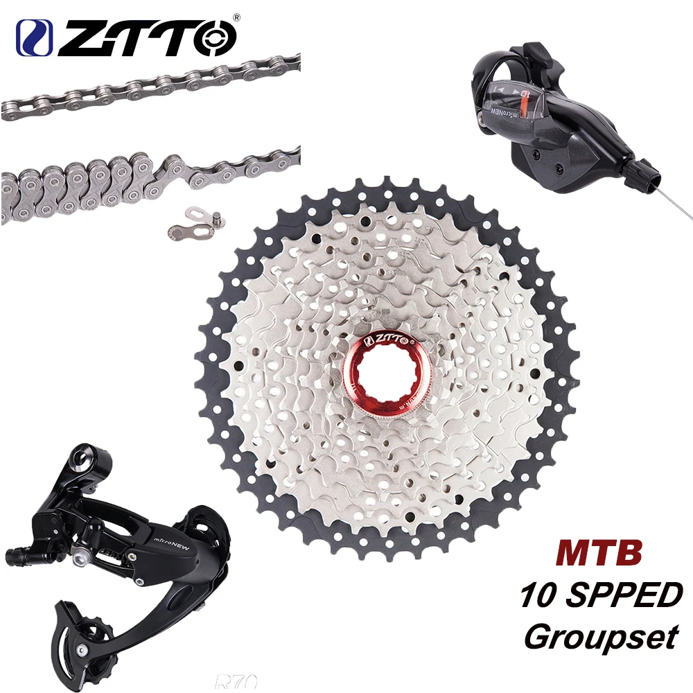 ZTTO MTB 1*10 скорость группа набор переключения заднего переключателя R70 10s 40t 10v 42t кассета K7 для частей m610 m670 x5 x7 Одиночная рукоятка