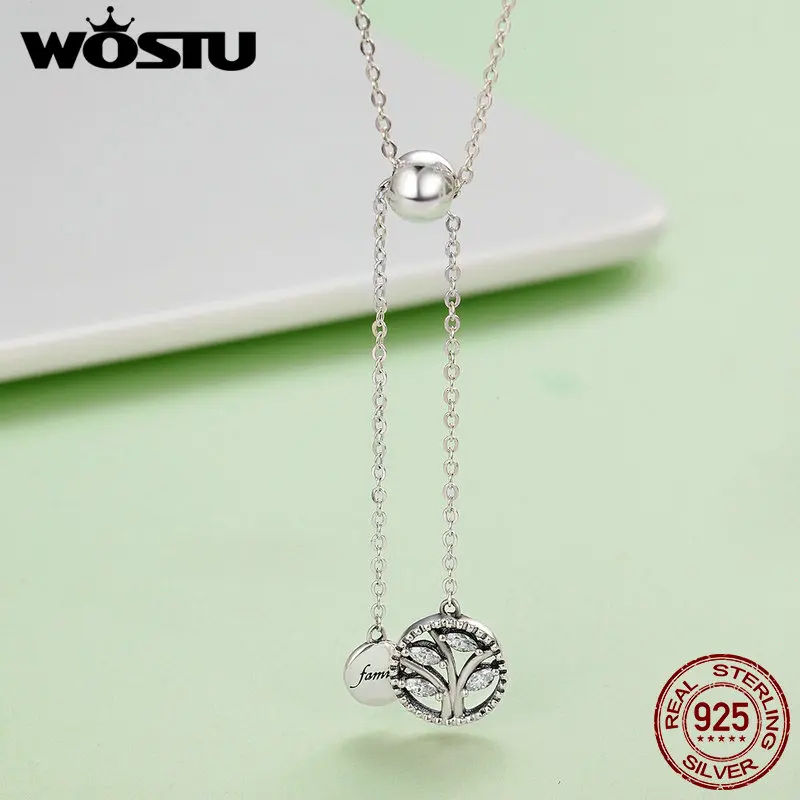 Женское ожерелье из серебра 925 пробы с подвеской в виде семейного дерева|necklaces for