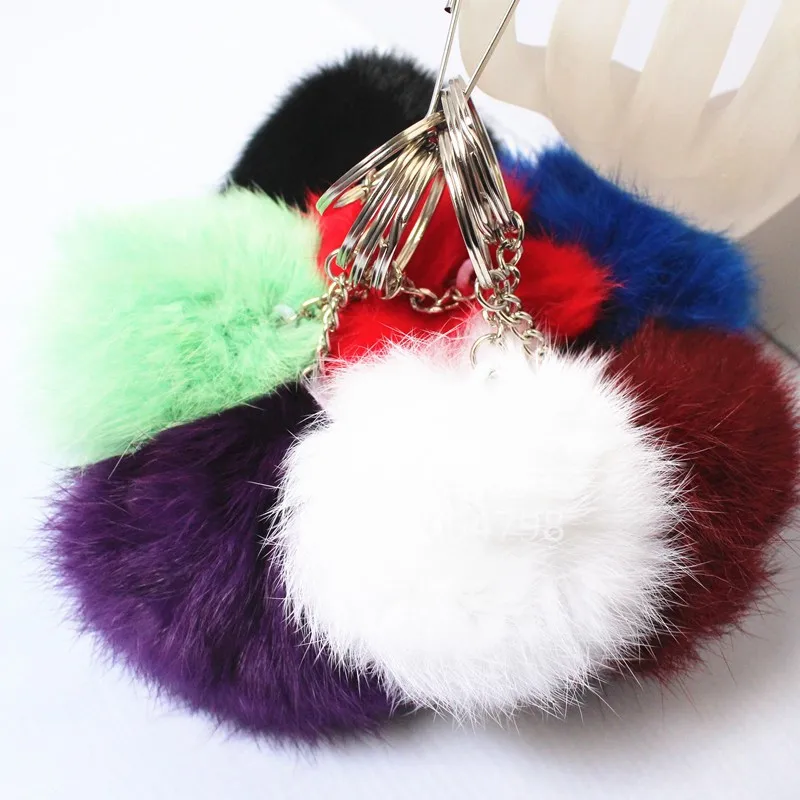 6 шт./упак. красочные высокое качество меха бренда сумка через плечо брелок с