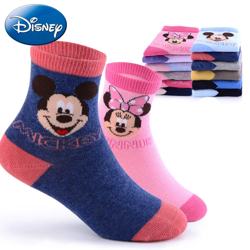 6 шт./лот Детские теплые носки Disney хлопковые Аксессуары для ног с Микки и Минни