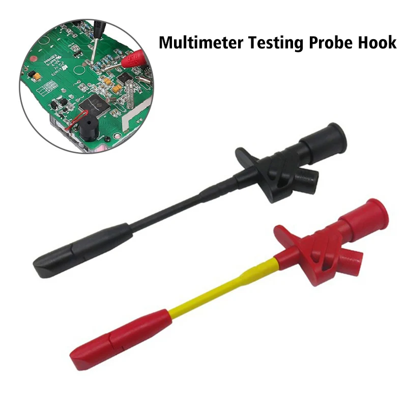 Зажим тестовый для мультиметра 4 мм черный и красный цвета 1 пара в упаковке