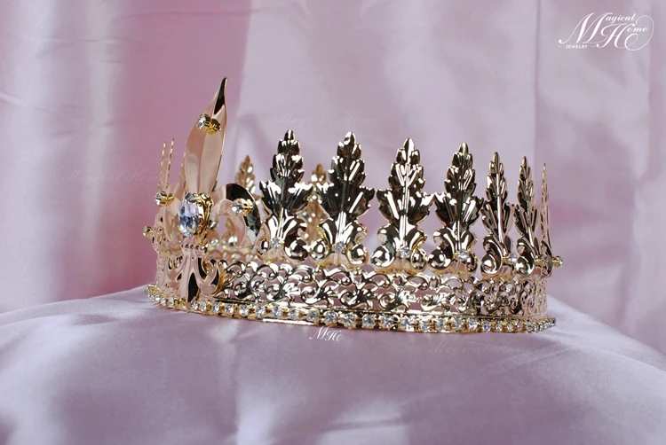 Мужская король императора тиара золотая корона имперский средневековый 4