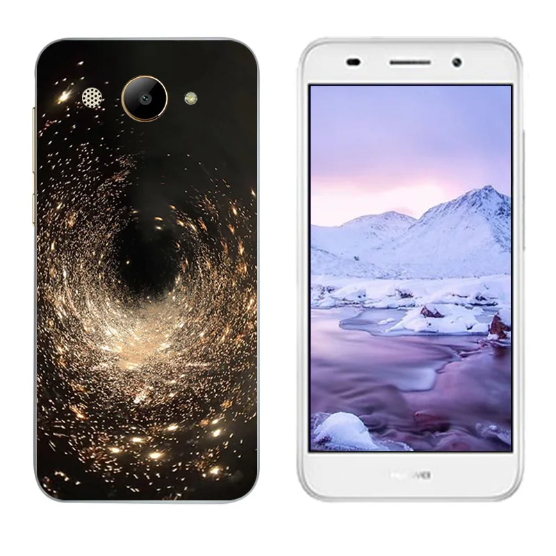 Ultrathin TPU for Huawei Y3 2017 Phone Cases Golden Printing MT6737M CRO-L02 Full Protector Soft Silicone Coque |