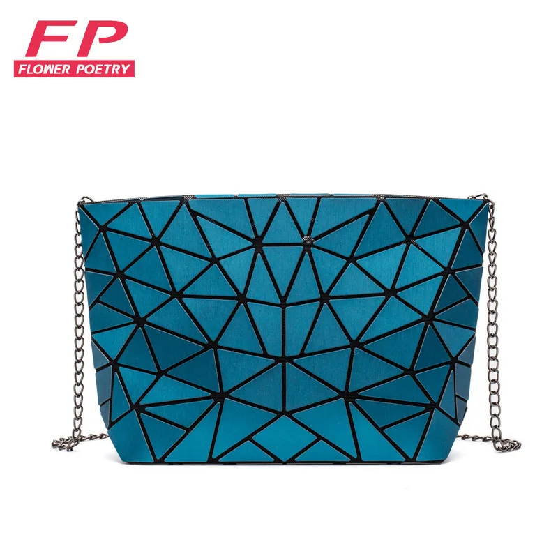 

Fashion Women Chain Shoulder Bag Luminous sac Bao Bag For Girl Geometry Messenger Bags Plain Folding Crossbody Bags Clutch bolso