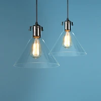 retro industrial glass funnel pendant light vintage clear glass pendant lamp home indoor dining room antique pendant light