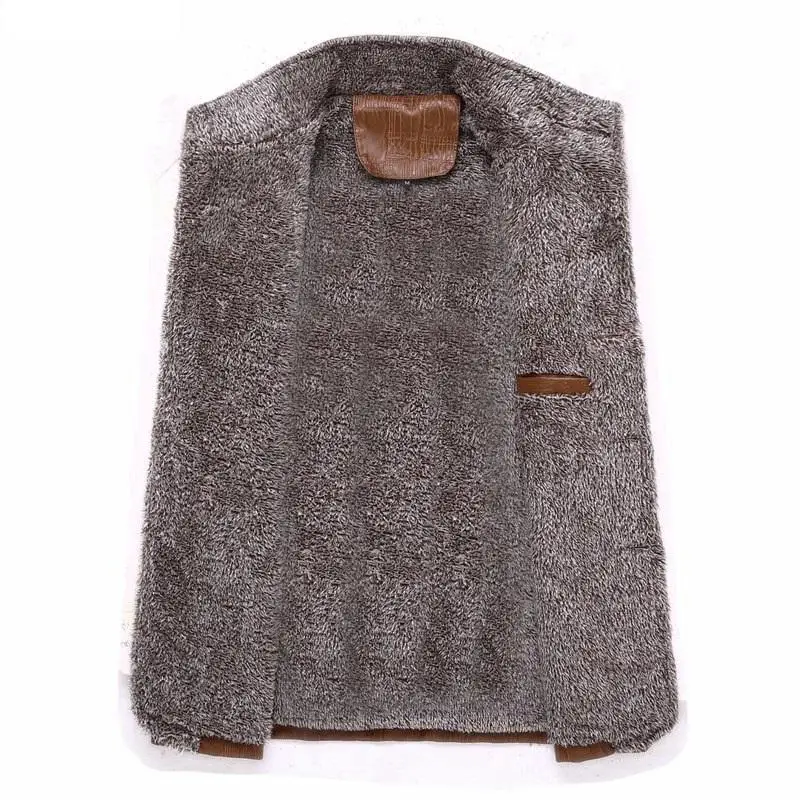 Мужская куртка большого размера, 8XL, искусственная кожа, искусственная кожа, коричневое зимнее пальто Parker, флисовое теплое толстое пальто большого размера, 6XL, 7XL, Коричневое Пальто