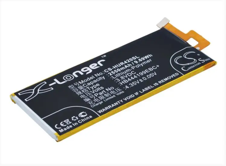 Аккумулятор Cameron Sino 2550mAh Для HUAWEI C8818 CHC-U01 CHM-CL00 CHM-TL00H CHM-UL00 G Play Mini G650 Honor 4C HB444199EBC + |