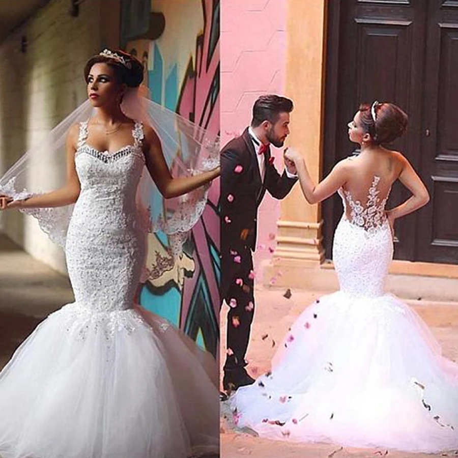 Женское свадебное платье с юбкой годе изящное Тюлевое вырезом сердечком