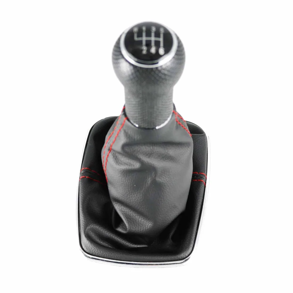 6 Speed Gear Shift Knob With Boot And Red Line For VW Golf 4 MK4 1998 19999 2000 2001 2002 2003 2004 2005 2006 | Автомобили и