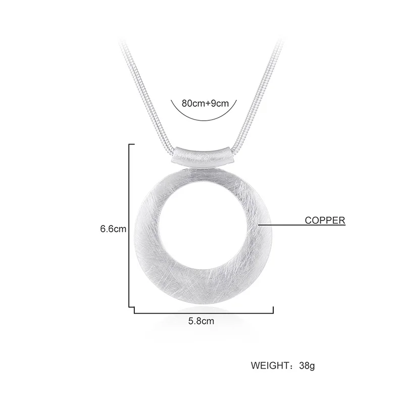 Ожерелье и кулоны Shineland Простой полый круг ручной работы из проволоки серебряное