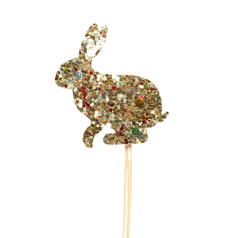 12 шт./лот Блестящий кекс кролик торт Топпер десерт украшение Пасхальная