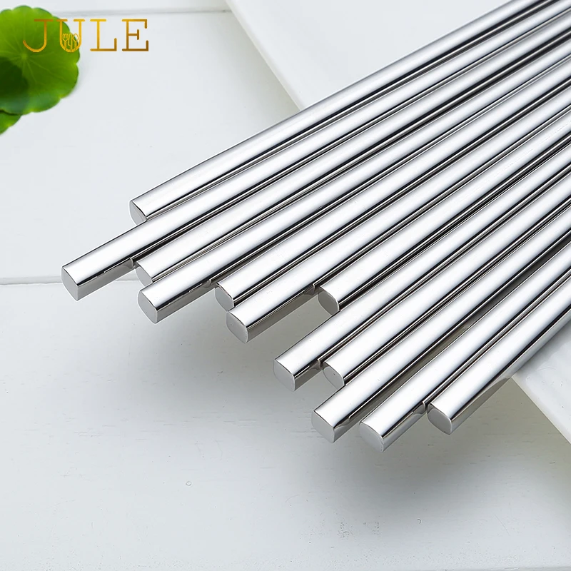 

5pairs Sushi Chopsticks 304 stainless steel Food Grade Square Chinese Silver Metal Chopstick Reusable Chop Stick Kitchen Tools