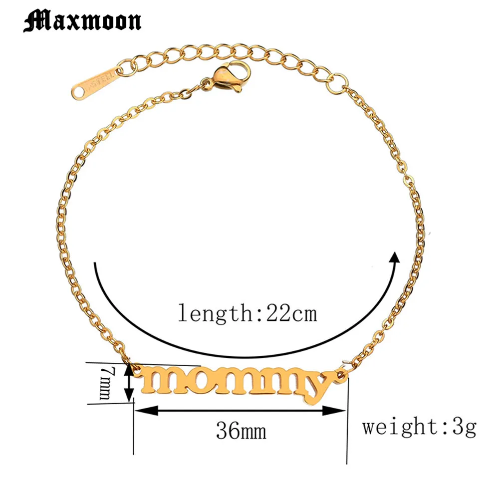Браслеты Maxmoon из нержавеющей стали с подвесками для мам изящные украшения