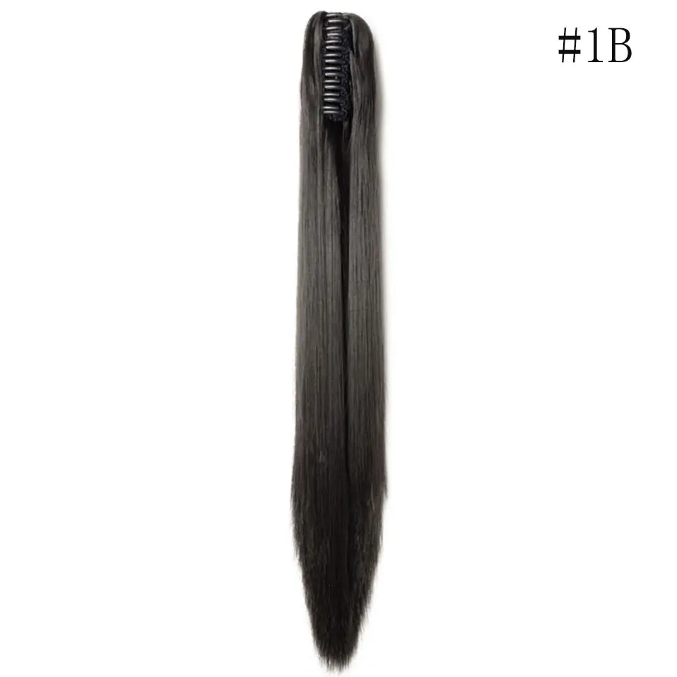 natural black SNOILITE 12-26 дюймов Волнистые конский хвост наращивание волос коготь клип в конский хвост синтетический зажим в конский хвост шиньоны для женщин - Цвет: natural black
