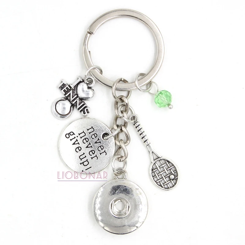10 шт. оптовая продажа 18 мм Застежка Ювелирные изделия I Love Tenis Key Chain Сумочка Charm sport